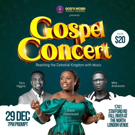 Gospel Music Concert Flyer Template Postermywall