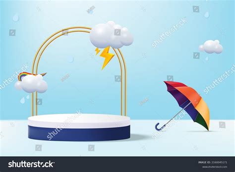 Product Podium Design Monsoon Season Surrounded Stock Vector (Royalty ...