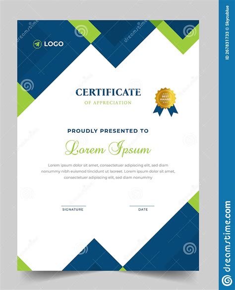 Abstract Clean Professional Red Certificate Of Appreciation Template Stock Illustration