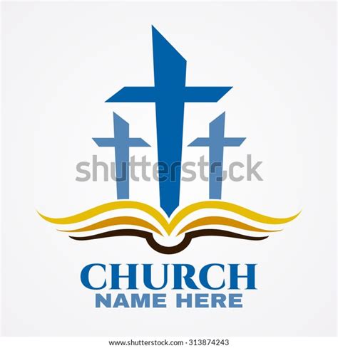 Template Logo Churches Christian Organizations Cross Stock Vector