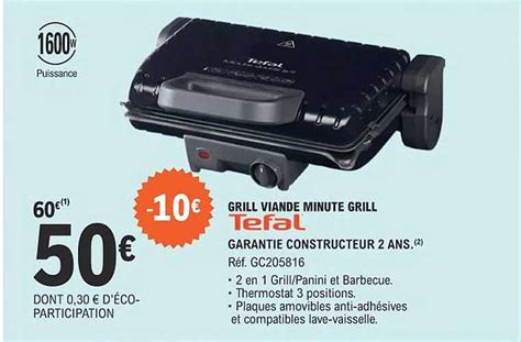 Promo Grill Viande Minute Grill Tefal Chez E Leclerc Icatalogue Fr