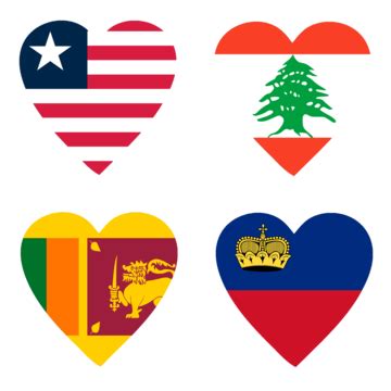 Banderas En Forma De Corazón De Varios Países Del Gobierno PNG Diseño