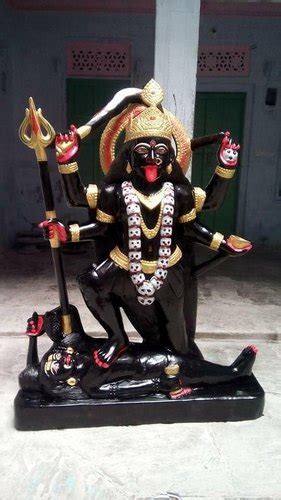 2 Feet Marble Mahakali Statue Pattern Painted Color Multicolors