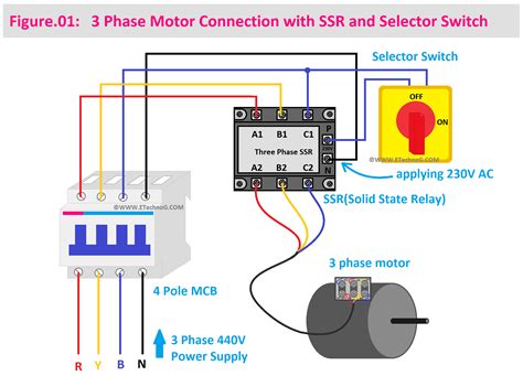 3 Phase Motor Connection Diagram With Ssr And Selector Switch Electrical Circuit Diagram