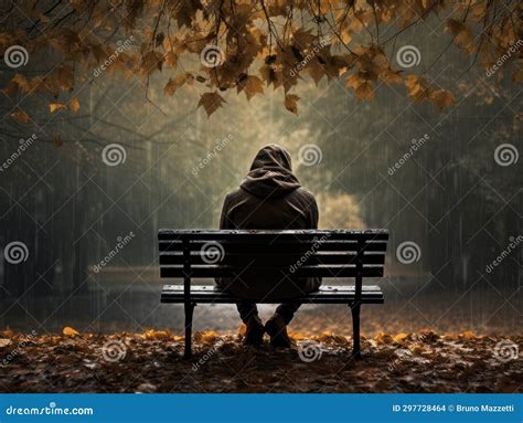 Solitude In The Rain A Moment Of Contemplation Stock Illustration