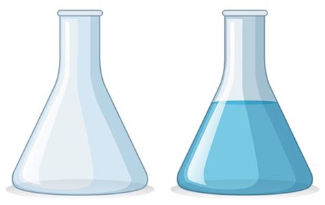 Two Beakers With And Without Water 447112 Vector Art At Vecteezy