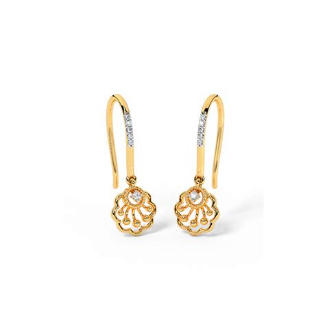 Buy Gleaming Scallop Diamond Drop Earrings Online Caratlane