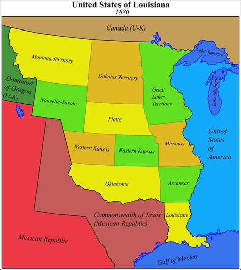 United States of Louisiana (1880) : r/imaginarymaps