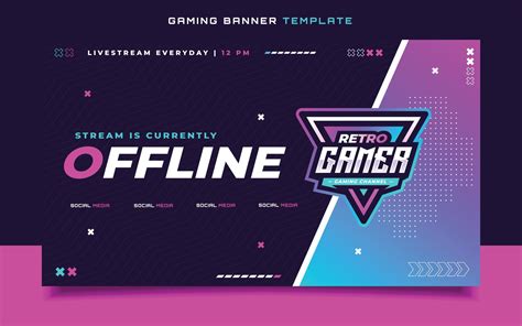 Stream Offline Gaming Banner Template With Logo For Social Media Flyer