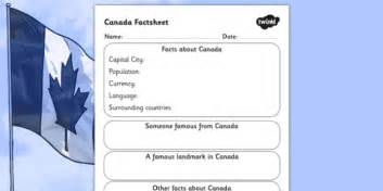 Canada Factsheet Writing Template Teacher Made