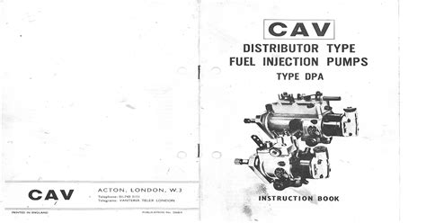 Lucas Cav Dpa Injection Pump Instruction Book