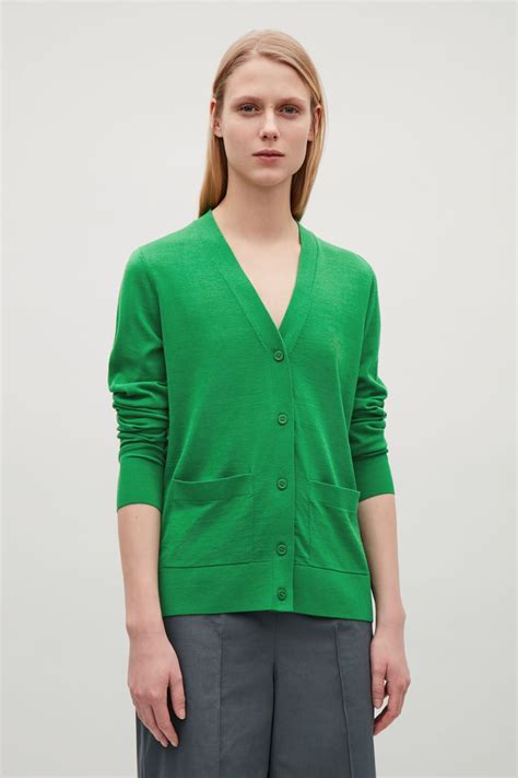 Cotton Silk Knit Cardigan Grass Green Cardigans Cos Us Fashion