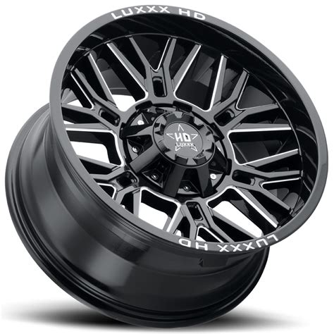 24 Luxxx HD Wheels LHD25 Gloss Black Milled Off Road Rims LUO095 3