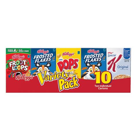 Kellogg S Cold Breakfast Cereal Oif Single Serve Variety Pack