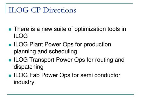 ilog solver directions powerpoint