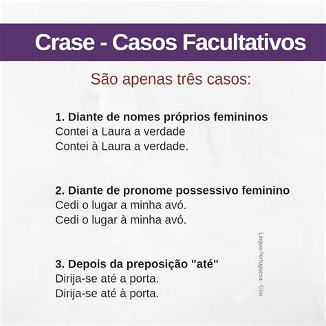 Casos Facultativos De Crase - Crase 2 (A Crase É Facultativa (Antes De Nomes Próprios – YLEAV