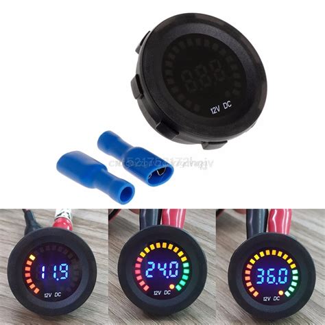 Car Motorcycle Waterproof Blue Led Digital Panel Display Voltmeter