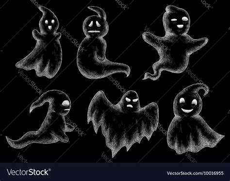 Halloween Funny Ghosts And Spooks Cartoon Vector Image