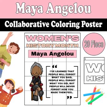 Maya Angelou Collaborative Coloring Poster For Women S History Month