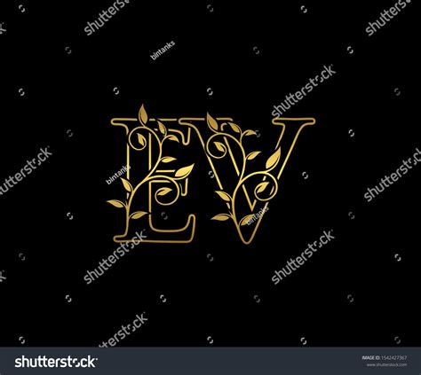 Classy Letter E V Ev Vintage Stock Vector Royalty Free 1542427367