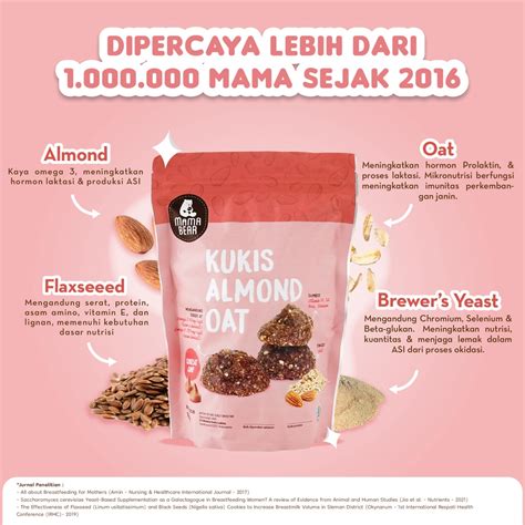 Jual Mama Bear Cookies Kukis Biskuit Almond Oat Pelancar Asi Nutrisi