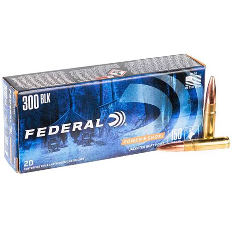 Federal Power Shok 300 Aac Blackout 150gr Jsp Rifle Ammo 20 Rounds