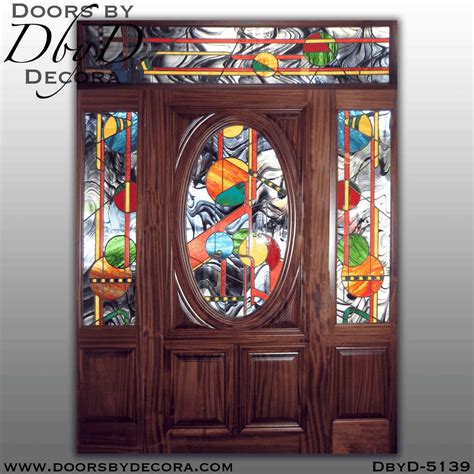 Custom Contemporary Oval Stained Glass Door Wood Doors By Decora