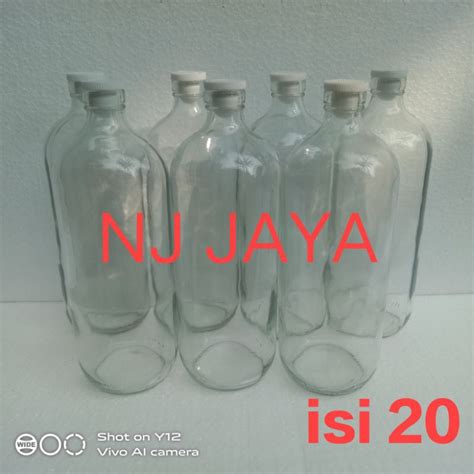 Jual PAKET Isi 20 Pcs Botol Bensin Kaca 1 Liter Botol Bensin 1 Liter