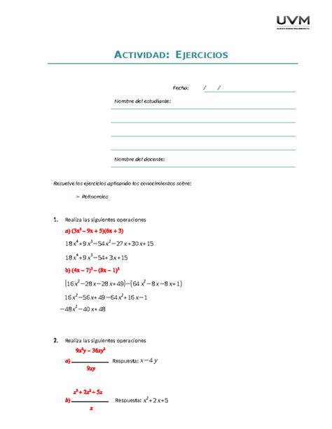 U4 Ejercicios 1 Jj ACTIVIDAD EJERCICIOS Fecha Nombre Del