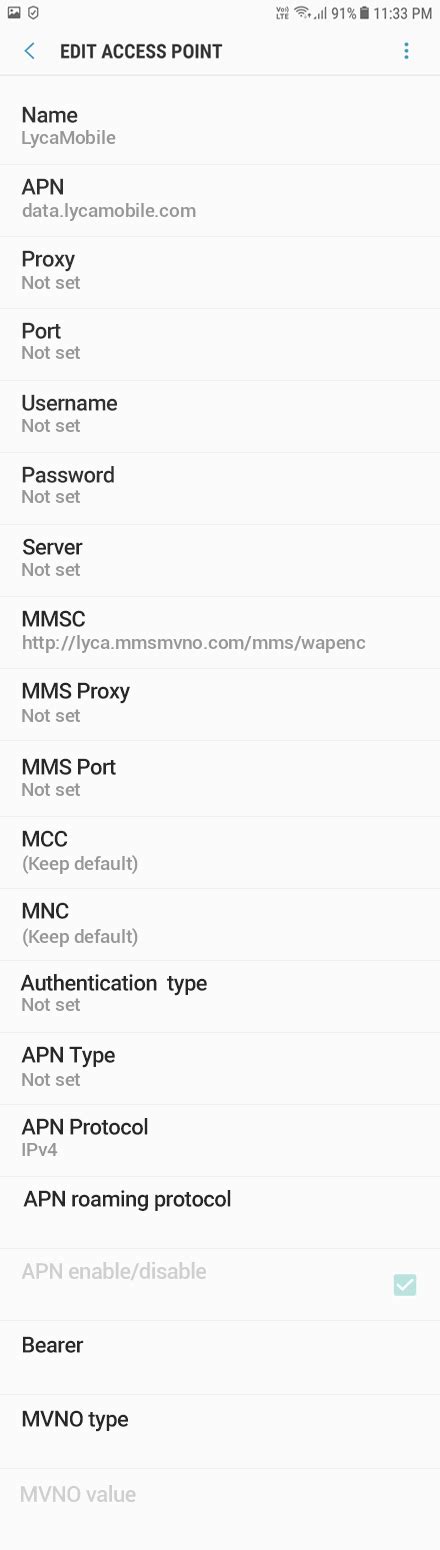 LycaMobile APN Settings For Android APN Settings USA