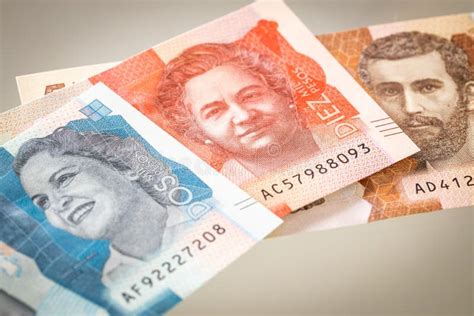 Colombian Currency Various Banknote Values Stock Image Image Of