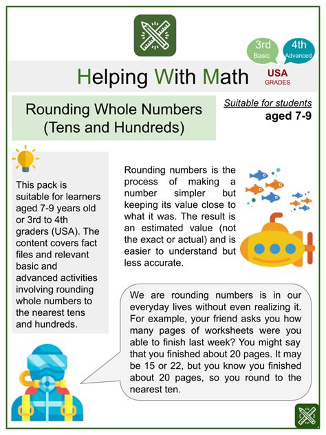 Round Whole Numbers Worksheets Practice And Master Rounding Skills