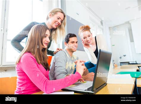 College Students In Teamwork Learning Stock Photo Alamy