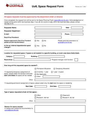 Fillable Online Fill Iospace Request Form Space Request Formfill Free