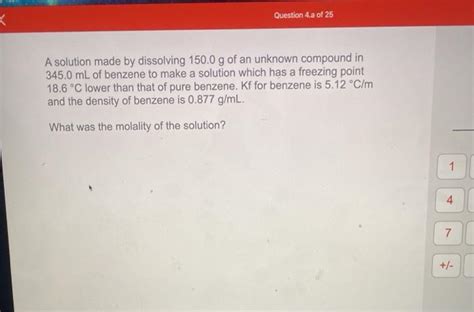 Solved Question 4a Of 25 A Solution Made By Dissolving