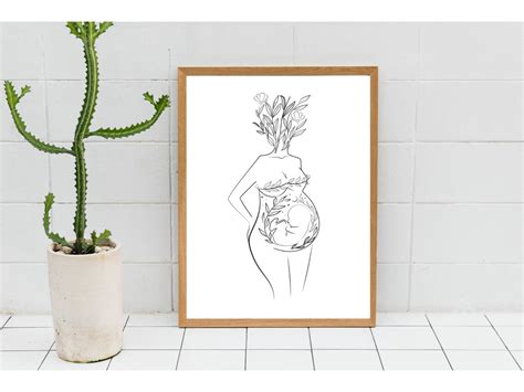 Pregnant Woman Art Womb Art New Mom Art Mom And Baby Print Motherhood