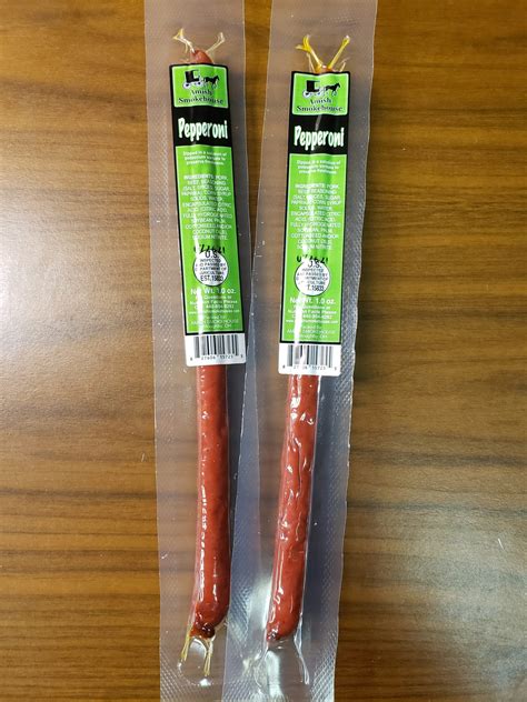 Pepperoni Beef Sticks 21 Ct Individually Wrapped Amish Smoke House