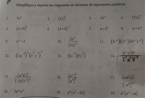 Solved Simplifique Y Exprese Las Respuestas En T Rminos De Exponentes