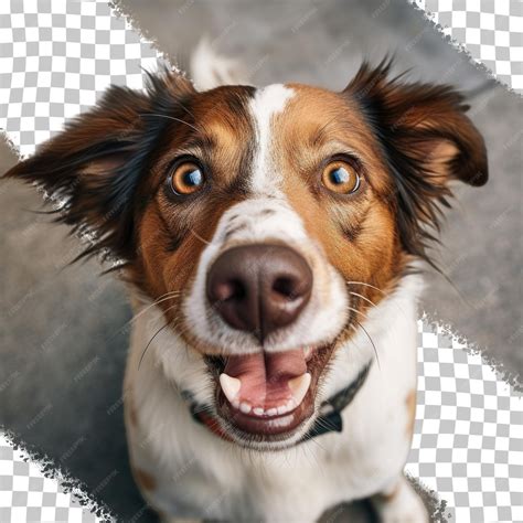 Premium Psd Close Up Of A Cute Dog Eagerly Waiting For Food Looking