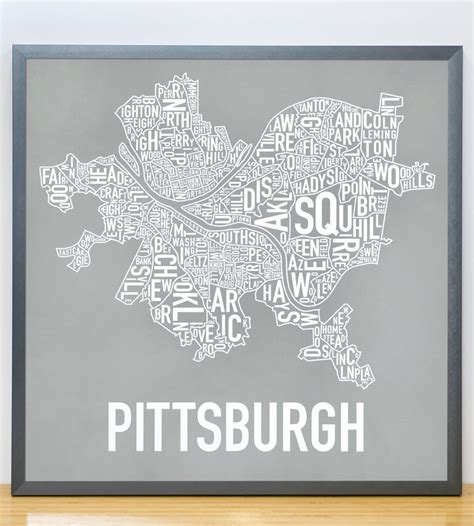 Pittsburgh Neighborhood Map Poster or Print Original Artist - Etsy