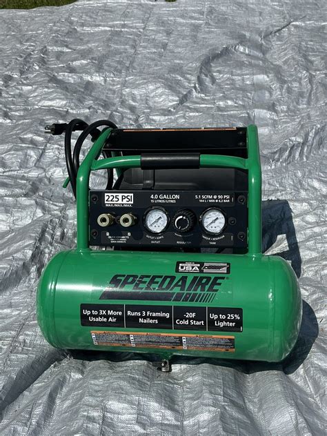 Speedaire Portable Air Compressor Oil Free Gal Horizontal Hp