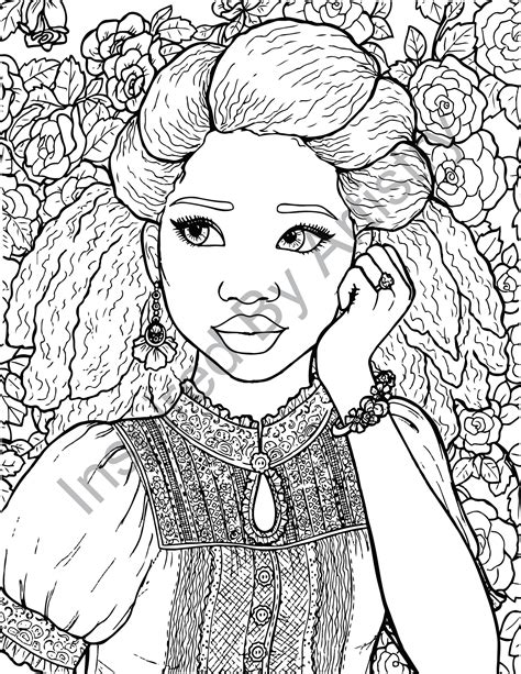 Black Girl Magic Coloring And Painting Page Etsy