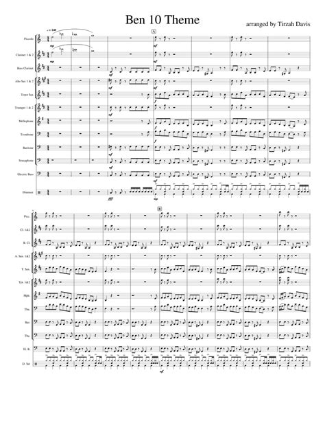 Ben 10 Theme [Pep Band Arrangement] Sheet music for Trombone, Tuba ...