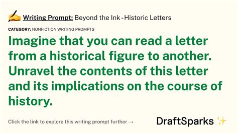 Writing Prompt Beyond The Ink Historic Letters Draftsparks