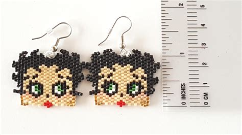 Betty Boop Earrings Seed Bead Earrings Glass Bead Earrings Etsy