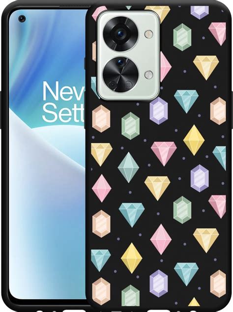 Cazy Hoesje Zwart Geschikt Voor Oneplus Nord T Diamonds Bol