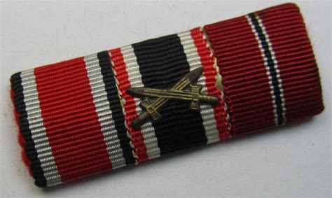 Hiscoll Military Antiques Three Pieced Wwii Period Ribbon Bar Ie