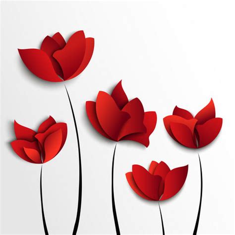 Red Petal Vector Vector Flower Free Download