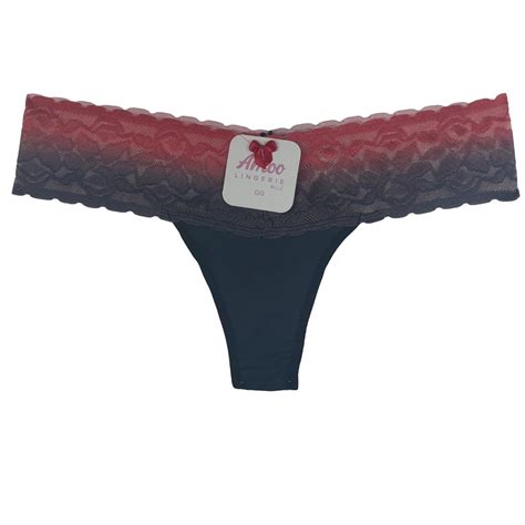 Kit 3 Calcinhas Fio Dental Amoo Lingerie Rendado Em Microfibra Kit 3