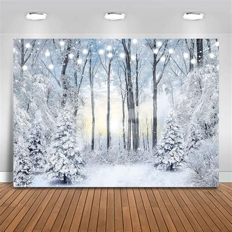 custom winter wonderland backdrop winter snowy forest frozen snowflake